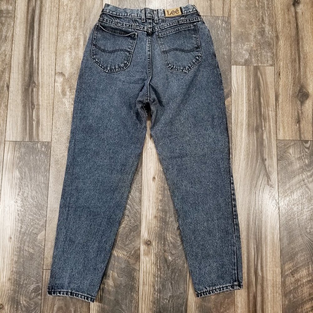 Vintage Lee Acid Wash Tapered Mom Jeans High Waist